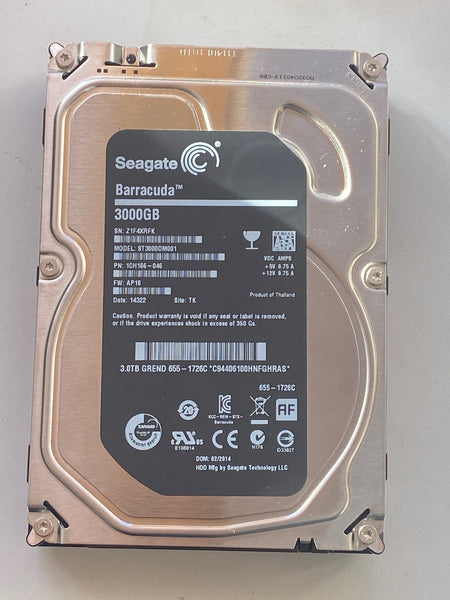 Seagate Apple 3.5" iMac A1419 Internal 3TB Hard Disk Drive ST3000DM001 655-1726C Fusion Compatible SATA III 6Gbp/s