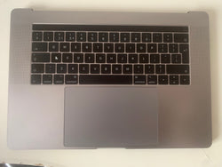 Apple MacBook Pro 15" A1707 2016 2017 Palmrest UK Keyboard Grey Battery Trackpad TouchBar Space Grey UK Layout Grade 'B' + BASE 821-00681-A
