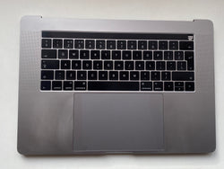 Apple MacBook Pro 15" A1707 2016 2017 Palmrest Grey UK Keyboard Trackpad + Cable & Touch Bar Space Grey English Layout Grade 'B'