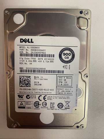 Dell 0RC34W 900GB SAS Server 10K Hard Disk Drive 2.5" Internal AL13SEB900 HDD