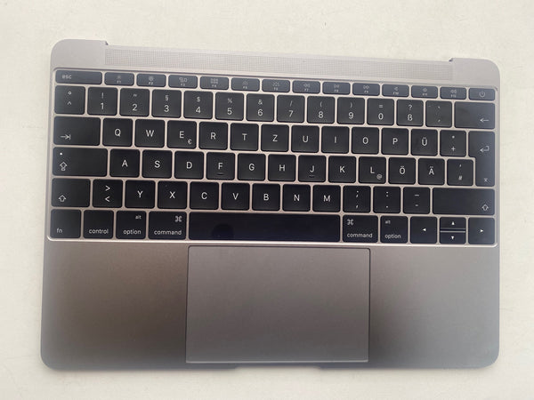 Apple 12" MacBook A1534 2016 2017 Grey Palmrest German Keyboard DE Layout QWERTZ Grade A