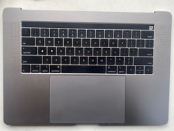 Apple MacBook Pro 15" A1990 2018 2019 Palmrest US English Keyboard Grey Trackpad Touch Bar US Layout Grade 'B' + BASE 661-10345