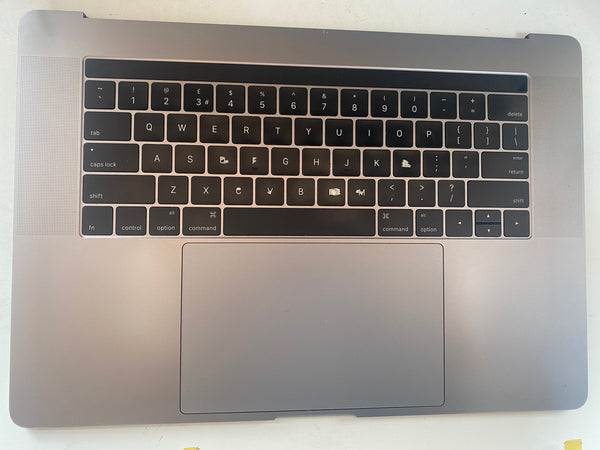 Apple MacBook Pro 15" A1707 2016 2017 Palmrest Grey UK Keyboard Trackpad + Cable & Touch Bar Space Grey English Layout Grade 'C'