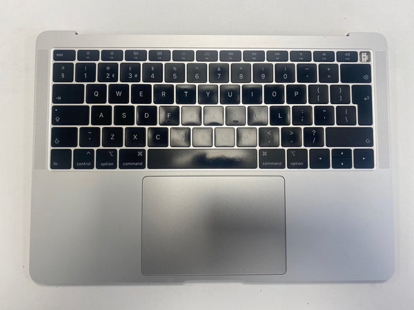 Apple MacBook Air 13" A1932 Mid 2019 Palmrest UK Layout Keyboard Trackpad Silver & Cable P101