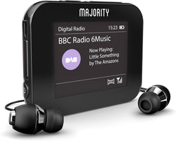 MAJORITY Petersfield Colour Rechargeable Pocket Portable FM DAB+ Radio Earphones and Micro-USB Charge/Sync Cable