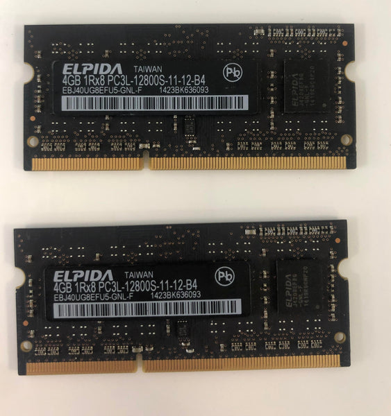 Elpida 8GB DDR3 1333mhz 2x4gb PC3-12800 EBJ40UG8EFU5-GNL-F Memory Kit Genuine Apple Macbook/iMac