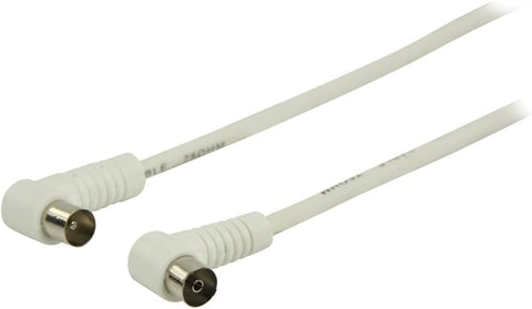 Valueline VLSP40100W15 Coaxial Cable 1,5 m Coax Male Connector to Female White TV Antenna /Aerial