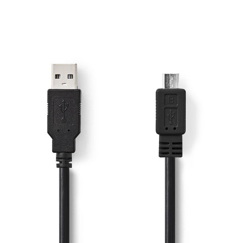 USB 2.0 Cable A Male - Micro B Male 3.0 m Black Universal Smartphone Power Charg