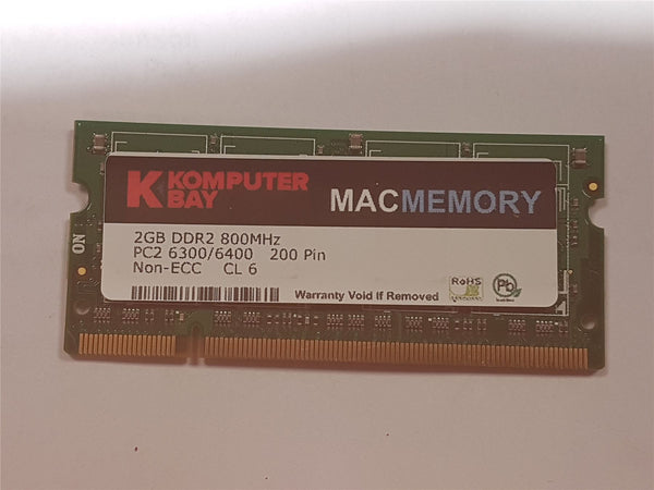 Komputer Mac 2GB DDR2 Memory 800mHz PC2-6400 SoDimm Apple iMac Macbook