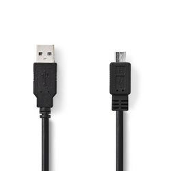Nedis USB 2.0 Cable | A Male - Micro B Male | 2.0 m | Black PS4 Pad/Samsung/Android/Smartphone