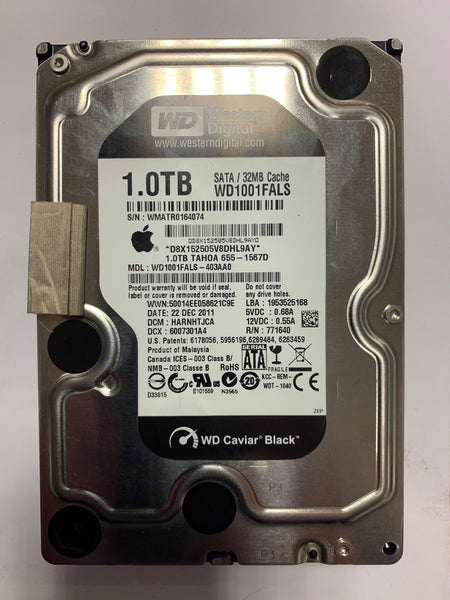 Western Digital 1TB Internal 3.5" SATA Hard Disk Drive Apple Certified 655-1567D 1000GB WD Black for iMac WD1001FALS-403AA0 (Refurbished)