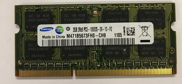 Samsung 2GB PC3-10600S Mac Memory DDR3 1333mHz M471B5673FHO-CH9 - Macbook/iMac Sodimm Refurbished