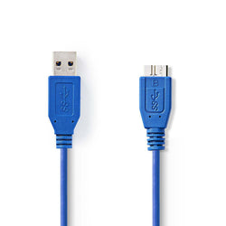 USB 3.0 Cable A Male to Micro B Male 1.0 m Blue Charge Data Sync