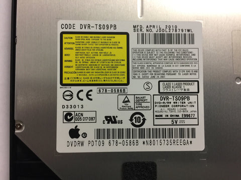 Apple 21.5" iMac A1311/A1312 CD/DVDR OPTICAL DRIVE DVR-TS09PB PIONEER 678-0586B