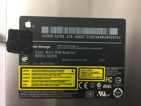 Apple iMac A1311/A1312 2009-2011 Optical Drive CD/DVD Writer GA32N 678-0603D/C