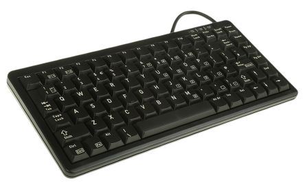 CHERRY PC Keyboard Black USB/PS2 Compact G84-4100LCAGB-2 (QWERTY UK Layout) for Computer iMac Mac Pro