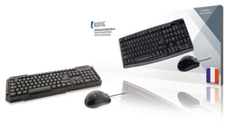 Konig USB multimedia keyboard & optical mouse French Layout AZERTY Black
