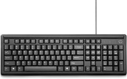 HP Computer Keyboard 100 - Wired USB with Height Adjust/Number Pad. Compatible Windows PC, Notebook, Laptop, Mac