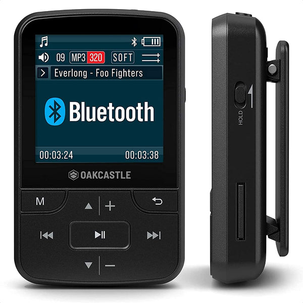 OAKCASTLE MP100 8GB Mini Bluetooth Portable MP3 Music Player FM Radio Earphones Included