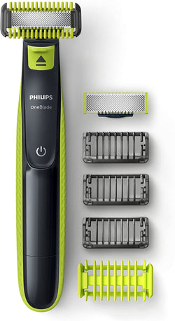 Philips QP2620/25 OneBlade Wet N Dry Hair Electric Trimmer Shaver-Face And Body Black/Green