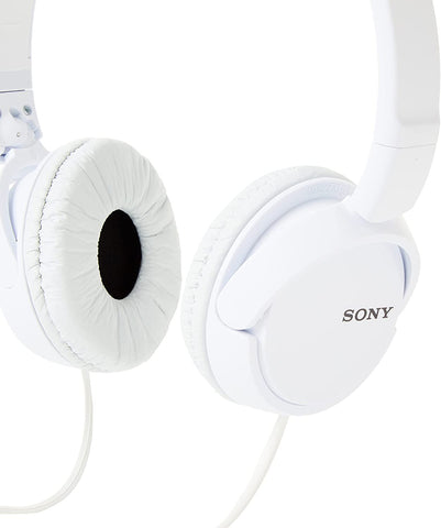 Sony MDR-ZX110 Overhead Headphones White On-Ear Foldable Wired Headset & Mic