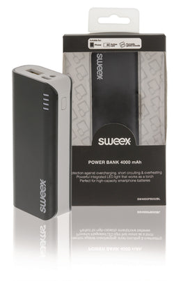 Sweex Portable Power Bank 4000 mAh USB Black SW4000PB002BL