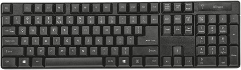 Trust Qoby 4-in-1 Complete Home Office Bundle Wireless Qwerty Keyboard, Mouse, Headset, Webcam Set - Black