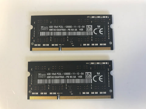 Hynix 8GB 2x4GB Memory DDR3L PC3L-12800S HMT451S6AFR8A-PB 1600mhz iMac A1418/A1419 APPLE