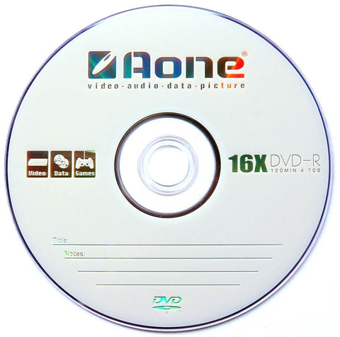 Twin Pack DVD-R AOne Logo Spindle/Cake Box of 50 Blank Discs 100 Recordable DVDs