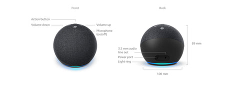 Echo Dot 4th Generation Smart Speaker with Alexa + Bluetooth Charcoal Grey NEW Design 2022