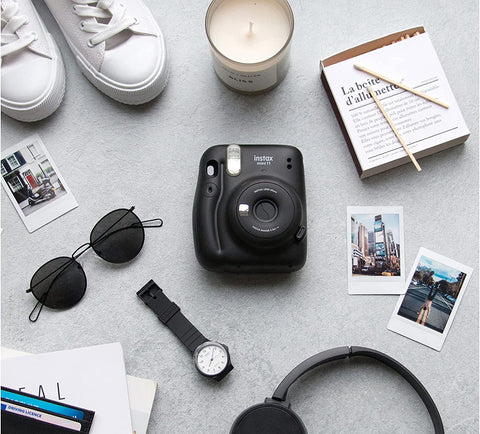 FUJIFILM Instax Mini 11 Instant Portable Camera with Flash - Charcoal Grey (Polaroid)